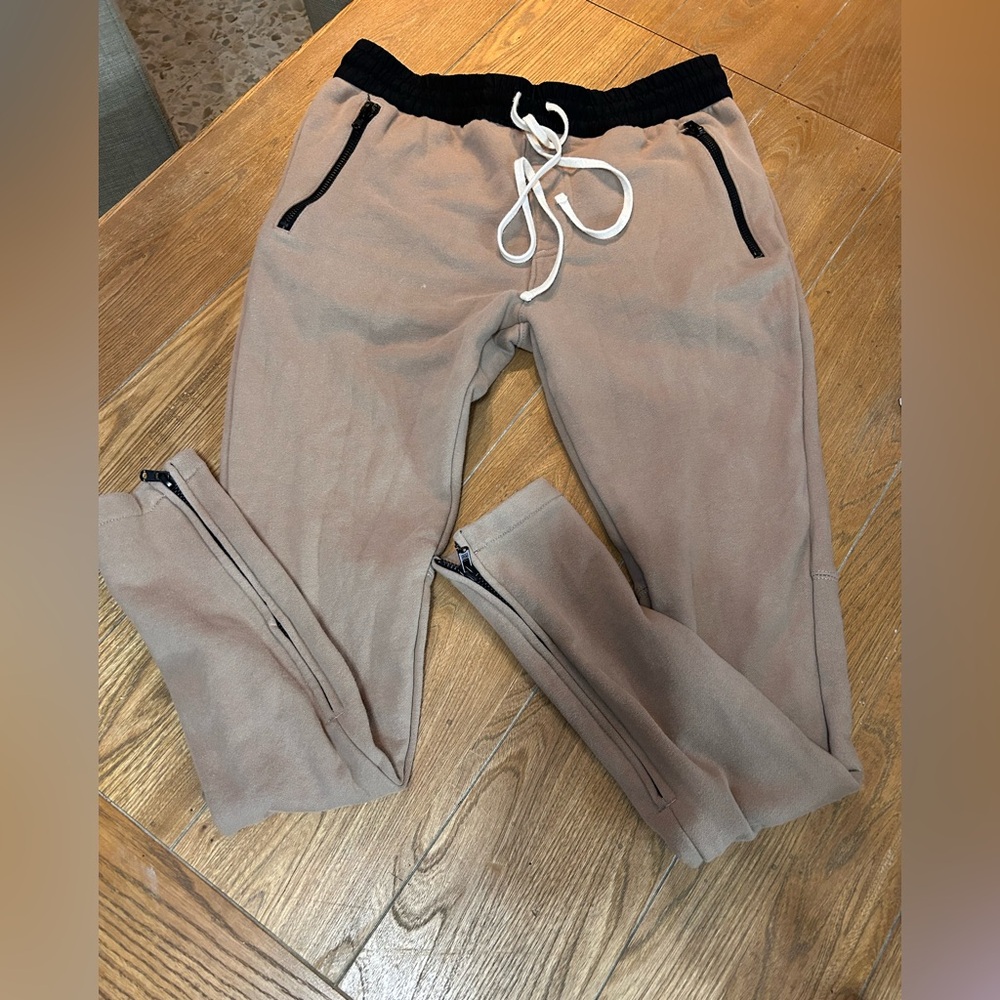Fear of God Taupe Sweatpants with Black Waistband